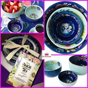 Disney Alice in Wonderland by Mary Blair 3-piece Floral Porcelain Bowl Gift Set